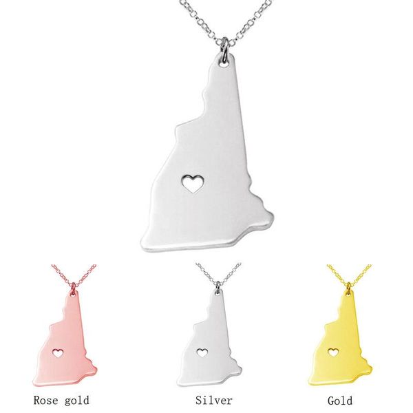 

hampshire necklace state with heart pendant necklaces, Silver