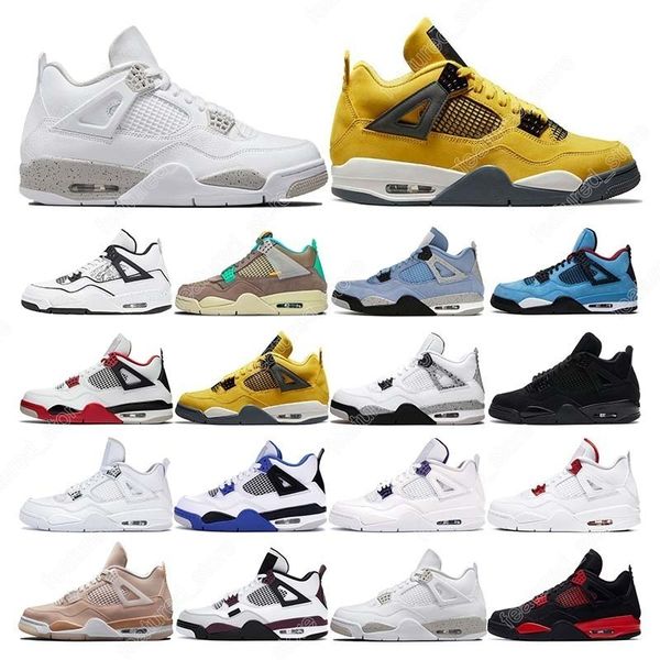 

with box designer 713 men basketball shoes 4s white oreo 4 black cat fire red thunder desert moss taupe haze motorsports women mens trainers