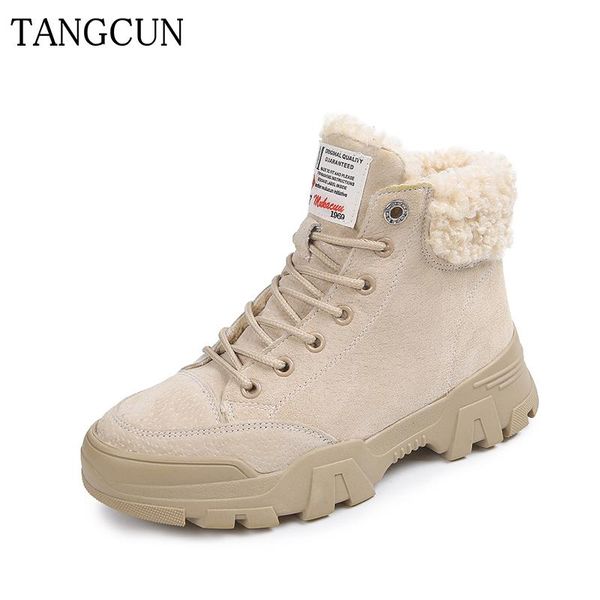 

boots tc women 2021 fashion snow shoes winter warm fur ankle for shoe botas mujer, Black