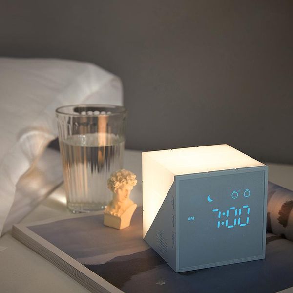 

other clocks & accessories led touch alarm clock acoustic control light intelligent cube usb digital electronic desksmart home desk