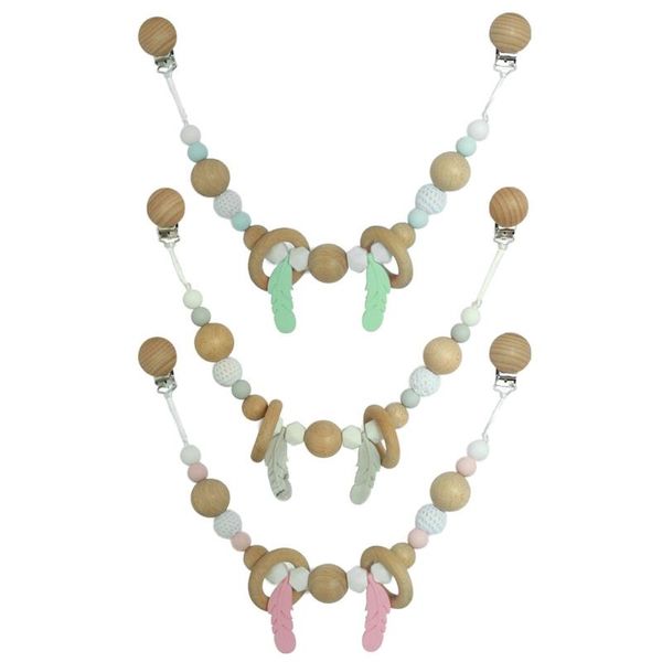 

stroller parts & accessories pram chain with clips nature wooden string mobile rattle toys neborn gift