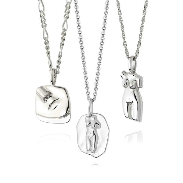 

316l stainless steel body pendant neckalces for women unique canadian designer abstract choker jewelry party gifts, Silver