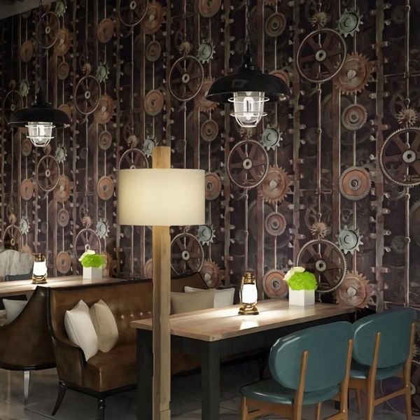 

wallpapers 10m x 0.53m retro industrial style pvc wallpaper for bedroom living room office kitchen wall papers home decor w