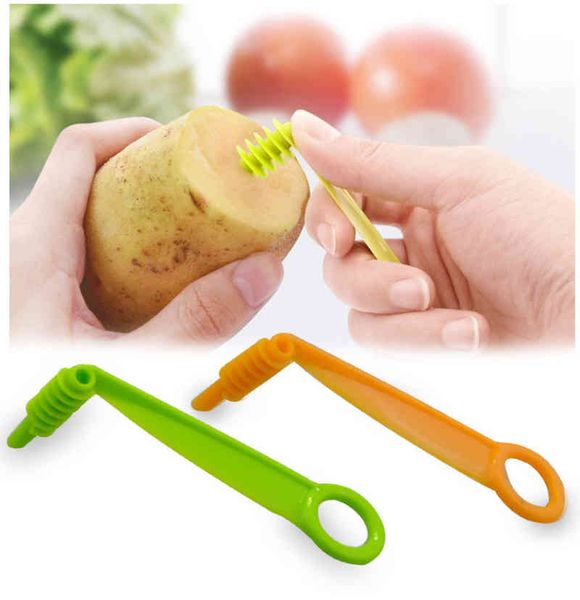 

1pc spiral slicer blade hand slicer cutter cucumber potato carrot vegetables spiral knife kitchen accessories tools random color