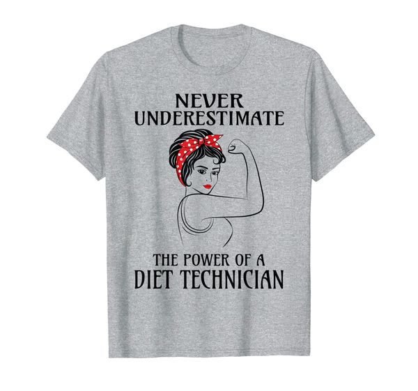 

never underestimate diet technician t-shirt, White;black
