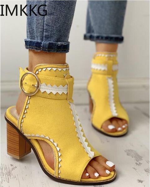 

dress shoes women sandals platform square heel heels 2021 summer leather, Black