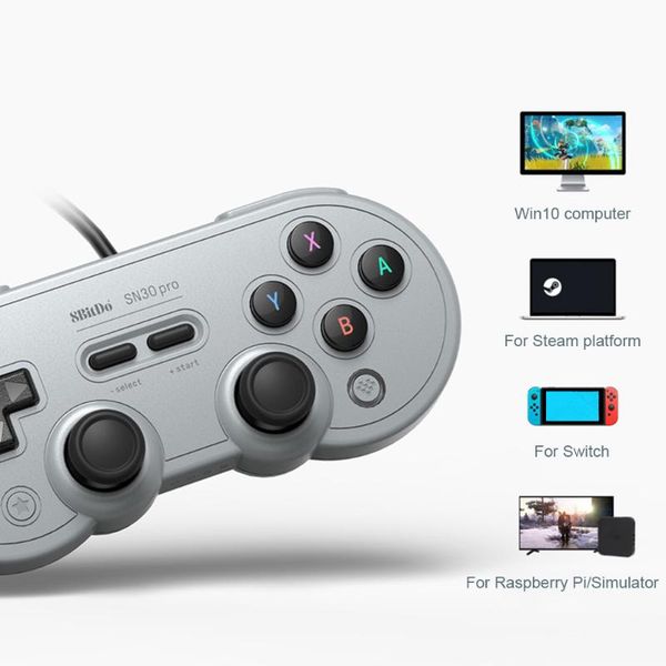 

8bitdo game controller usb wired computer pc gamepad with vibration laphandle for raspberry pi windows controllers & joysticks