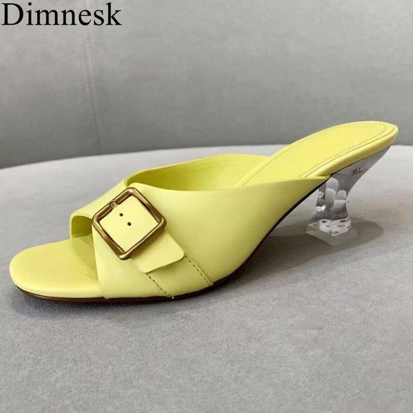 

slippers 2021 summer strange crystal high heels women peep toe metal buckle decor sandals runway party dress shoes for ladies, Black