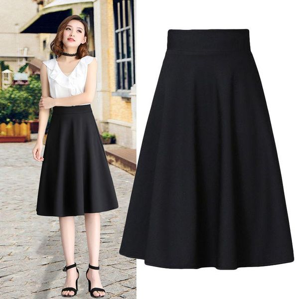 

skirts spring and autumn a- line skirt women's woman faldas jupe, Black