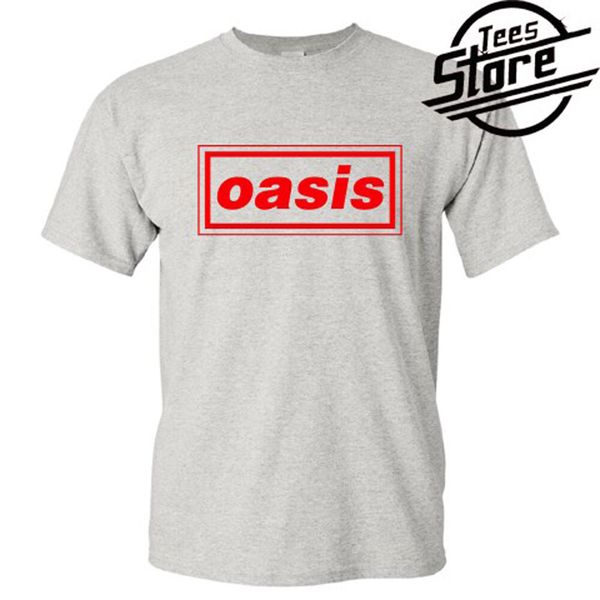 

new oasis band logo men's grey t-shirt size s-3xl - 100% cotton, White;black