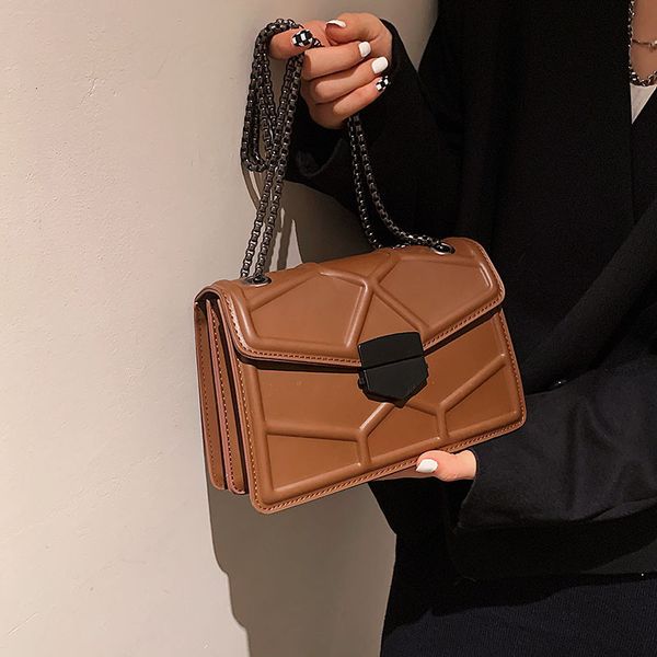 

korean fashion texture bag 2021 chaolingge chain bag messenger women's shoulder