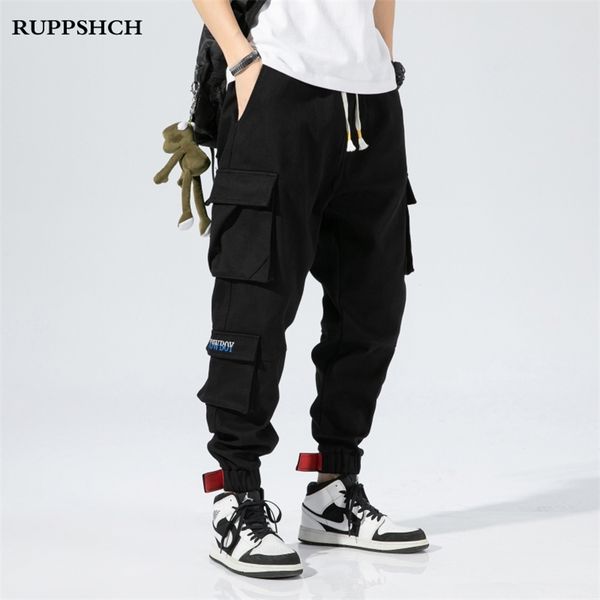 

spring autumn men sports cargo pants men harlan large size loose casual pants men ankle-length pants m-8xl 210723, Black
