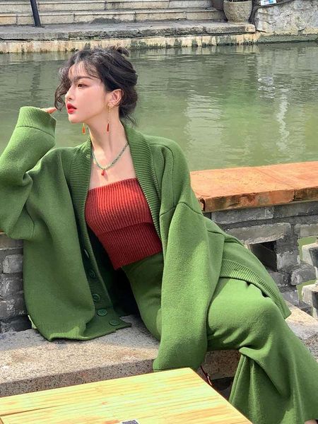 

wine afternoon homemade autumn and winter loose sweater coat off sleeve knitted cardigan women, White;black