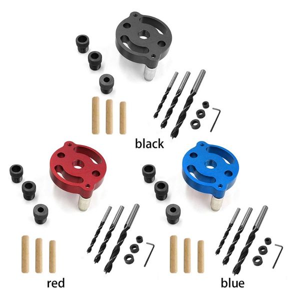 

41pcs woodworking pocket hole punch locator fittings round wood vertical doweling self centering drill guide set diy carpentry professional