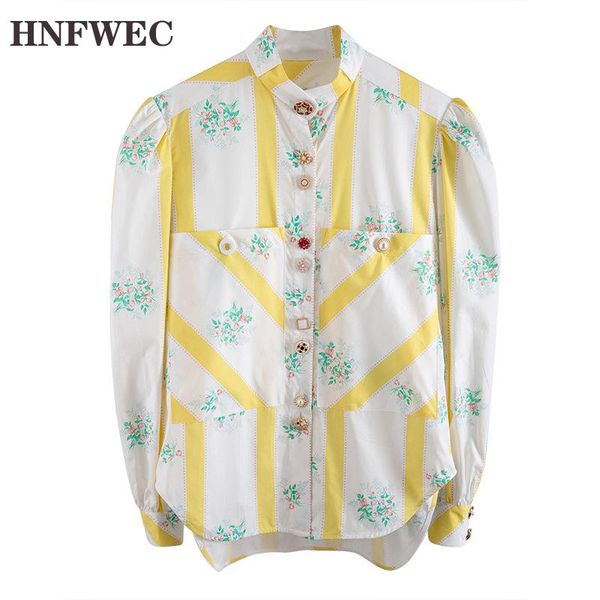 

women's blouses & shirts women purple pattern printed big size blouse stand collar long sleeve loose shirt fashion spring summer 2021 u, White