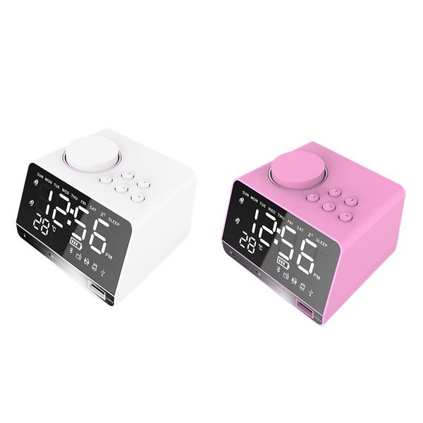 

other clocks & accessories bluetooth speaker desk led alarm clock music fm support aux tf card