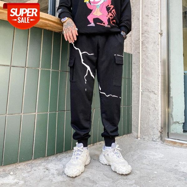 

sweatpants harajuku style hip-hop tide print skateboard pants men's trousers #vw8o, Black