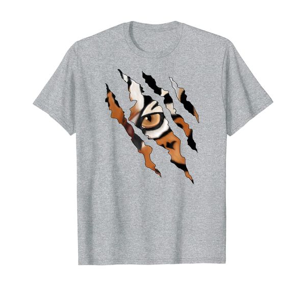 

fearless tiger cat eye claw silhouette t-shirt, White;black