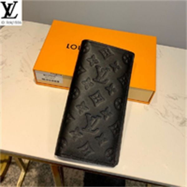 

compact brand long designer real luxury chain cv27 clutches m62900 leather long wallet embossed wallets brazza purse wallet men, Red;black