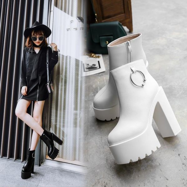 

boots spring and autumn high heels hate sky rough nightclub stage female singer ds performance dj women's 15cm, Black