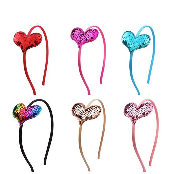 

glitter hairbands for girls candy color hair accessories wedding party shiny sequin princess sweet heart rainbow head hoops, Slivery;white