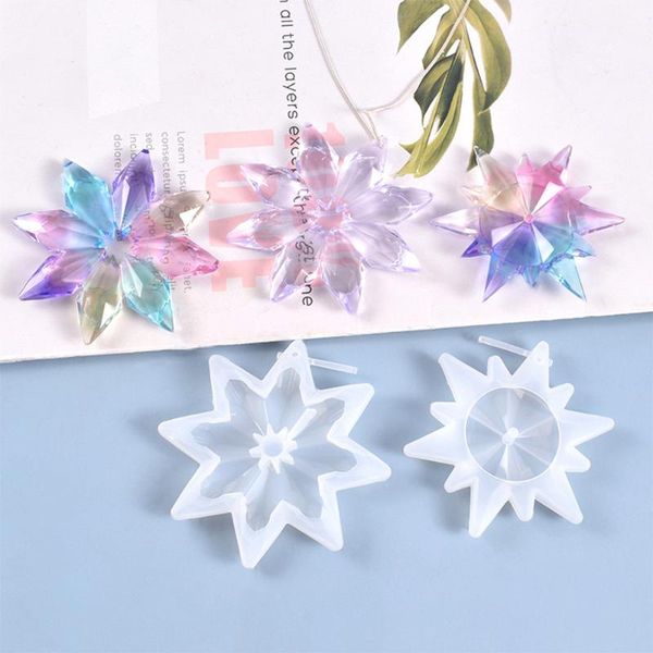 

craft tools 1pcs snowflake resin molds silicone pendant epoxy mold christmas gift hanging home decoration diy jewelry making supplies