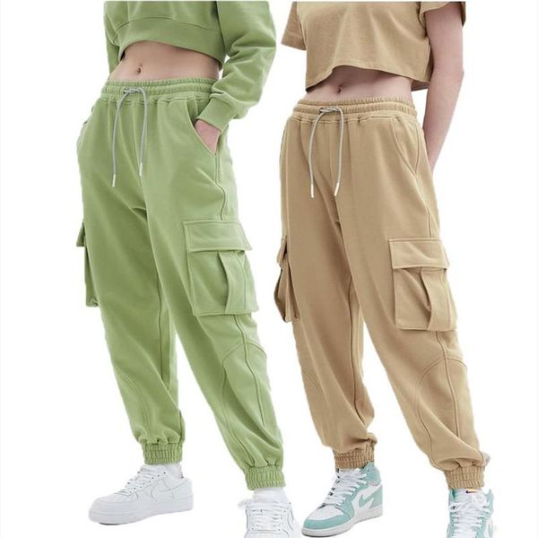 

women's pants & capris pocket decoration ankle-tied sweatpants versatile casual girl trousers spring summer fashion, Black;white