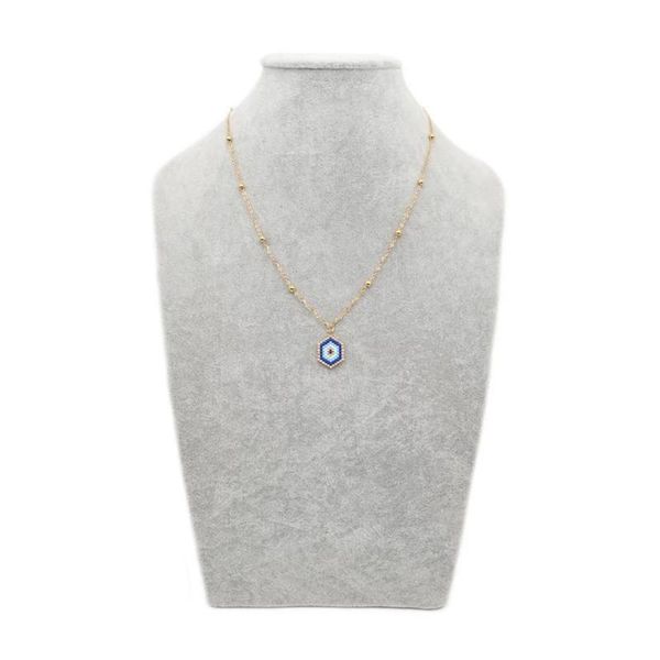 

pendant necklaces zhongvi blue evil eye necklace women jewelry fashion gift stainless steel colar 2021 miyuki gold chain, Silver