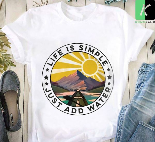 

kayaking life is simple just add water t-shirt, White;black