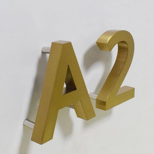

novelty items house numbers 0-9 a/b/c outdoor waterproof metal 3d modern el door plates stainless steel letter sign home address