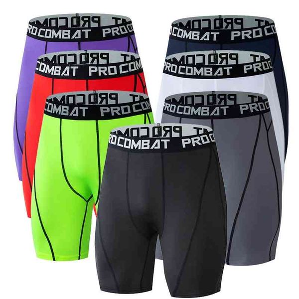 

sports tight shorts men's elastic quick drying capris basketball backing yoga pants training running fitness underwear, Black