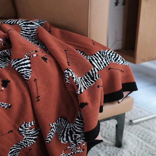 

blankets drop zebra knitted blanket acrylic 125*180cm throw on the bed sofa soft comfortable bedding nap