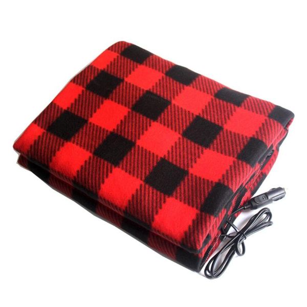 

blankets 12v 100*60cm car electric heating blanket brushed fleece warmer foldable plush pad winter warming supplies drop