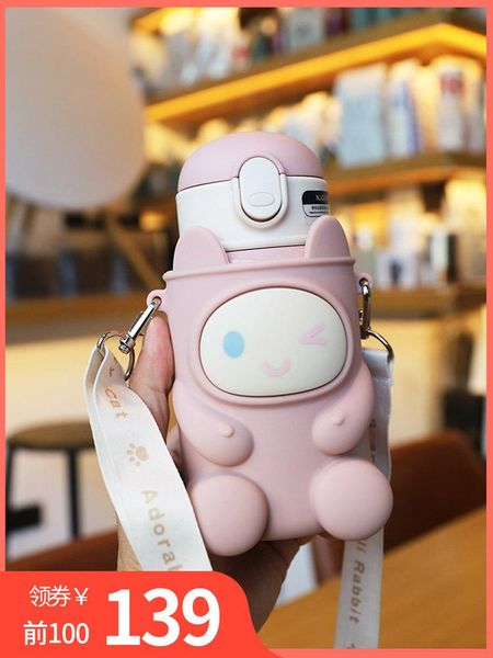 

water bottles cartoon 3 d model of 316 stainless steel vacuum cup children's lovely students fairy suction portable