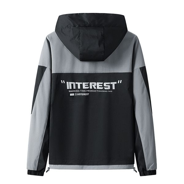 

autumn casual work clothes washing jacket men's coat loose youth wind proof single jk8029, Black