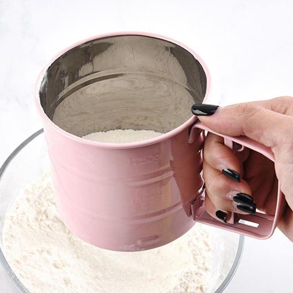 

flour sifter manual stainless steel sieve baking tool mesh & pastry tools