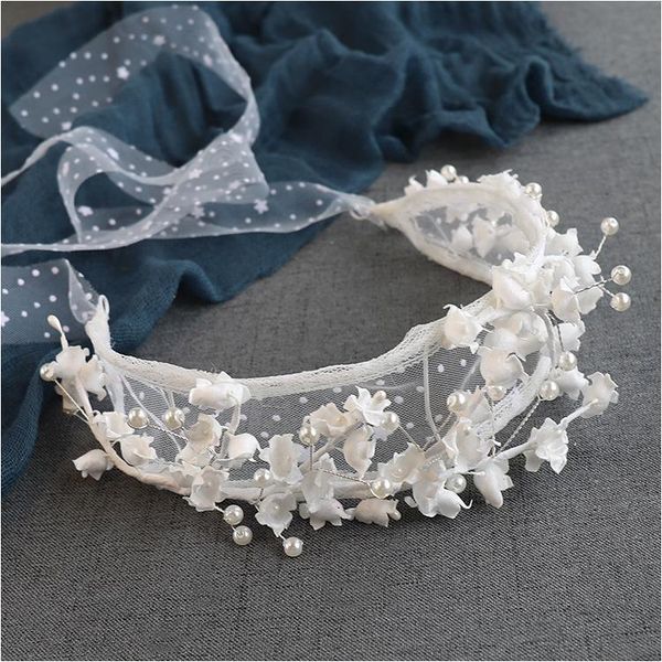 

hair clips & barrettes bridal headwear beauty lace mesh small flower headband wedding dress travel po accessories, Golden;silver