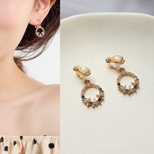 

OV6 no hole lip earringsfemale forest's immortal and versatilelight luxury earringssuper immortal french simple stud and c, Golden;silver
