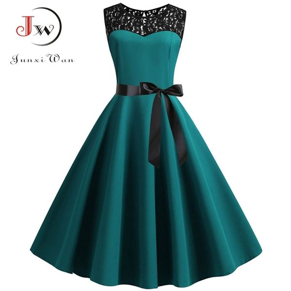 

blue lace patchwork summer dress women elegant vintage party dress casual office ladies work dress plus size, Black;gray