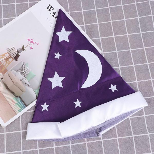 

party hats witch hat wizard tapered tip masquerade cosplay costume accessory for adults (purple moon and