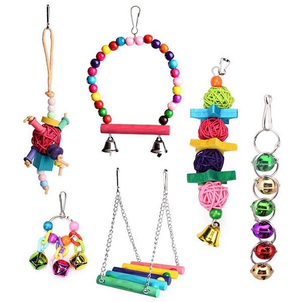 

other bird supplies parrot toys-bird hanging shredding swing chew-birds ladder bell toys for conure, parakeets, mynah, cockatiel macow, coc