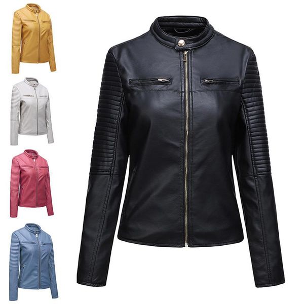 

new casual cross-border fashion women leather amazon short jacket ldukm
