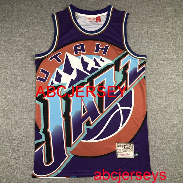 

men's 45# mitchell 2020 purple print basketball jersey s,m,l,xl, vest, Black