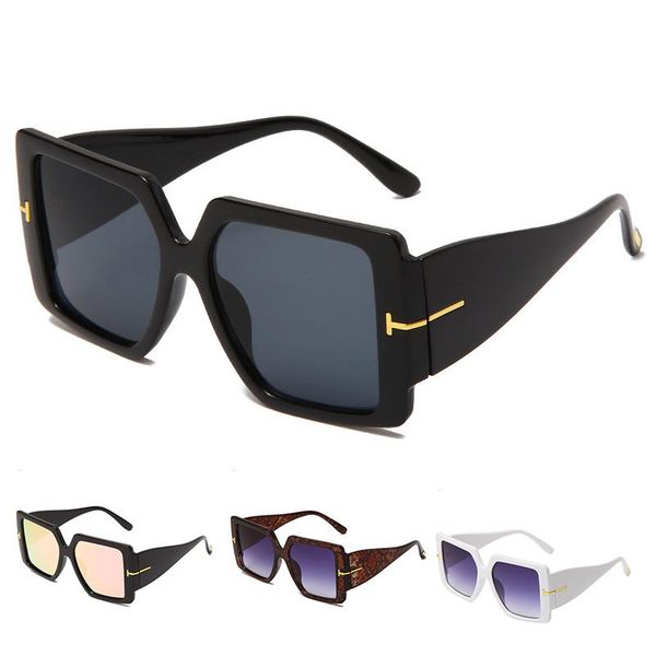 

sunglasses brand design oversized square tom for women men fashion retro summer driving travel uv400 big sun glasses shades 2021, White;black