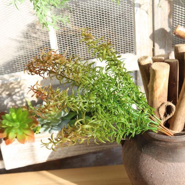 

decorative flowers & wreaths 5pcs/lot fake grass artificial home decoration wedding green plant wall background flower arrangement jungle pa