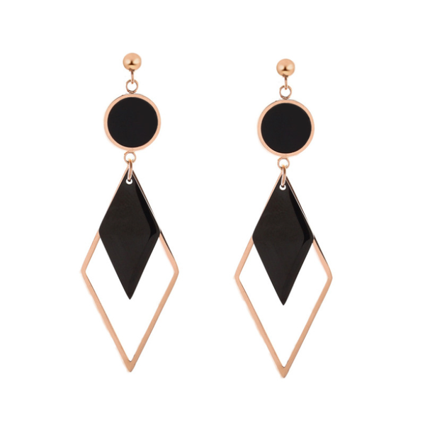 

dangle & chandelier 316l stainless steel fashion jewelry punk elegant evening dress accessories geometric shape triangle drop earrings for w, Silver