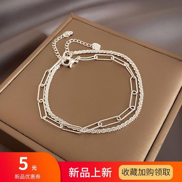 

link, chain stylish minimalist hand rope ins cool wave sparkling accessories, Black