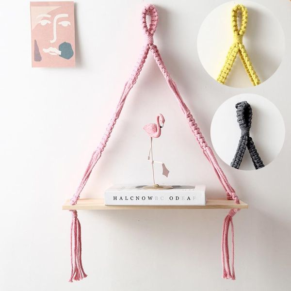 

tapestries wooden hanging shelf swing rope floating shelves 3 tier jute wall display rack decorative tapestry