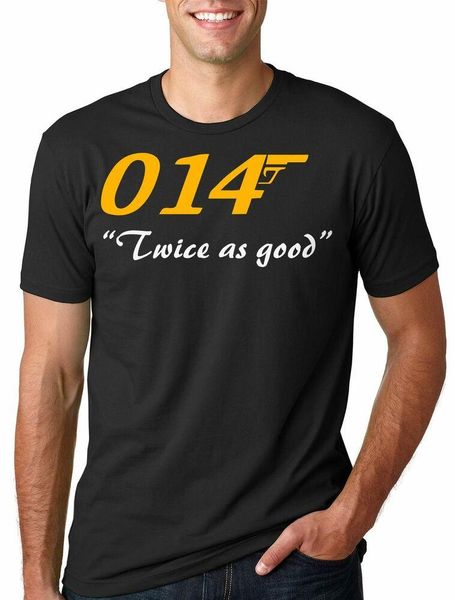

james bond t-shirt twice as good funny movie t-shirt, White;black