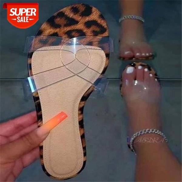 

New 2021 Sandals Summer Women Shoes Lightweight Fashion Buckle Striped Black Retro Flat Toe Strap Transparent #fv6I